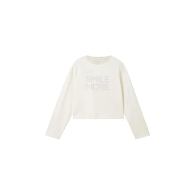 Abbildung von TOM TAILOR Mädchen Kinder Langarmshirt mit Print,12906 Wool White, 140