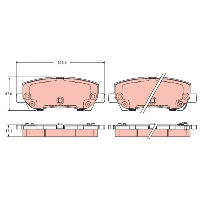 Abbildung von TRW GDB2388 Bremsbelagsatz mit akustischer Verschleißwarnung FORD USA: Mustang Mk6 Coupe