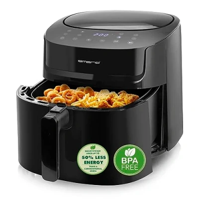 Abbildung von Emerio riesige digitale Heißluftfritteuse, TOP AirFryer, Frittieren ohne zusätzliches Öl, 7.2 Liter Volumen, 8 Automatik Programme, Cool Touch, BPA frei, schnelle Aufheizung, 1800 Watt, AF 129622.1