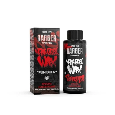 Abbildung von Barber Marmara Hair Powder Men Haarpuder mit Matt Effekt und leichten Halt für Frauen &amp; Männer Styling Puder Look Hairstyling Modellier Pulver Matte (20gr, PUNISHER)