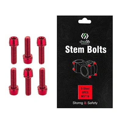 Abbildung von CNC Fahrradschrauben, 6 Stück M5 x 18 Schraube für MTB Rennrad, Rot