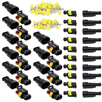 Abbildung von GTIWUNG 20 Set Kabel Steckverbinder Stecker, Wasserdicht Schnellverbinder, Auto Elektrische Stecker mit Draht, Verbindungsstecker für KFZ/LKW/Motorrad(2 Poligx10, 1 Poligx10)