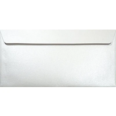 Abbildung von Netuno 100 Briefumschläge Perlmutt Weiß 110x 220 mm 120g Majestic Marble White Papier Umschläge Perlglanz Briefkuverts Briefhüllen elegant Einladungsumschläge lange edel