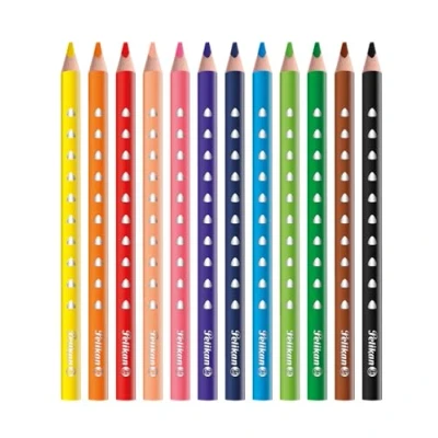 Abbildung von Pelikan 700627 Buntstifte Silverino, 12 Stück, dreieckig, dick