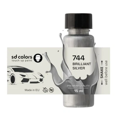 Abbildung von SD COLORS Brilliant Silver 744 Ausbesserungslack, 15 ML, für Reparatur, Kratzer, Chips, Farbcode (Farbe)