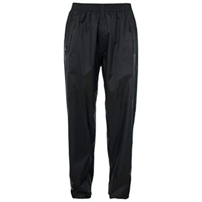 Abbildung von Trespass Qikpac Pant, Black, XS, Kompakt Zusammenrollbare Wasserdichte Regenhose mit 3 Taschenöffnungen für Damen und Herren / Unisex, X Small, Schwarz