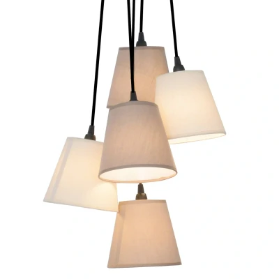 Abbildung von näve Pendelleuchte »Boho«, 5 flammig, Leuchtmittel E14 ohne Leuchtmittel, max. 40W, Textil (Polyester/Cotton), beige/braun, d: 35cm