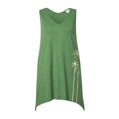 Abbildung von Ulla Popken Vausschnitt ÄRMELLOS Top, Damen, Größe: 46/48, Moss green