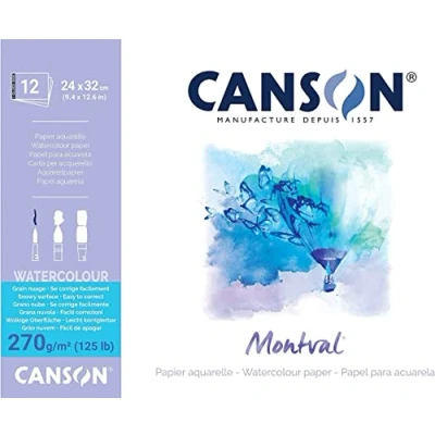 Abbildung von Canson Montval Block einseitiggeleimt, 24 x 32 cm, 12 Blatt, 270 g/m²