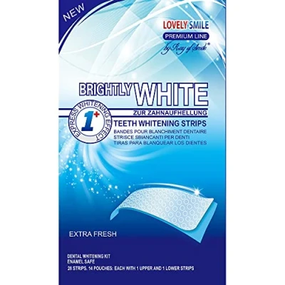 Abbildung von LOVELY SMILE Premium Line Teeth Whitening STRIPS Zahnaufhellung ohne Zahnempfindlichkeit, Peroxidfrei Schnelle Wirkung Sicher für Zahnschmelz, 28 WHITE von RAY OF