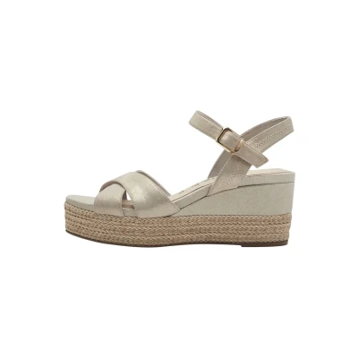 Abbildung von Tamaris Plateausandalette, Damen, Größe: 39, Champagne Schuhe