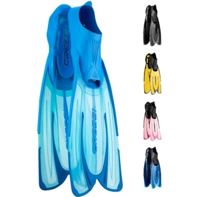 Abbildung von Cressi Agua Unisex Premium Flossen Self Adjusting zum Tauchen, Apnoe, Schnorcheln und Schwimmen, Blau (Aquamarin), 31/32