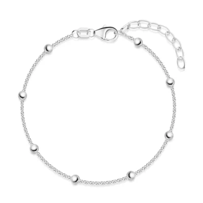 Abbildung von MATERIA Kugel Armband Damen Silber 925 feine Armkette Sterlingsilber SA 88