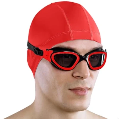 Abbildung von AqtivAqua Polarisiert Schwimmbrille Herren Damen Schwimmbrillen Erwachsene Kinder DX P (Rot, Polarisiert)
