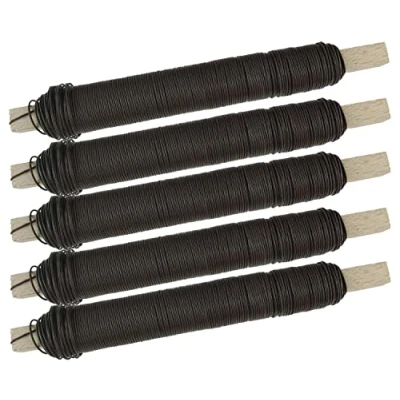 Abbildung von 5 Rollen Wickeldraht Blumendraht Bindedraht Bastel a` ca. 100g (5x braun)