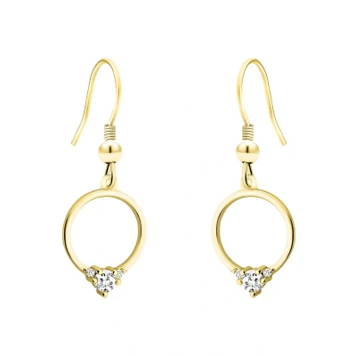 Abbildung von SOFIA MILANI Damen Ohrringe 925 Silber vergoldet/golden &amp; mit Zirkonia Steinen Kreis Ohrhänger E1417