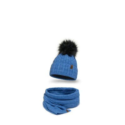 Abbildung von Vivisence 7015 Beanie AND Scarf SET Schal, Damen, Größe: One Size, Jeans