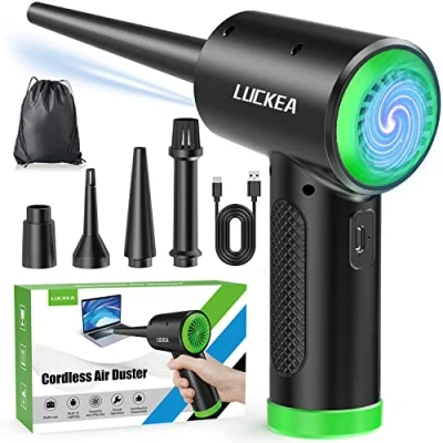 Abbildung von Druckluftspray Staubgebläse für PC Reinigung 3 Gang Elektrische mit LED Licht, Air Duster Laptop, Tastatur, Elektronik, Haushaltsreinigung, Alternative zu Druckluft Dose