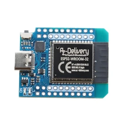 Abbildung von AZDelivery 1x ESP32 D1 Mini NodeMCU WiFi Modul ESP 32 Bluetooth Internet Entwicklungsboard mit USB C Anschluss kompatibel Arduino und Wemos inklusive E Book!