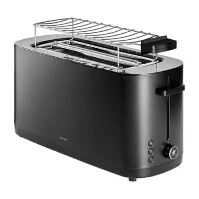 Abbildung von ZWILLING ENFINIGY Toaster mit 3 Automatikprogrammen, 7 Bräunungsgraden und Abschaltfunktion, Langschlitztoaster für 4 kurze oder 2 lange Scheiben, Brötchenaufsatz, Schwarz