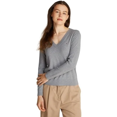 Abbildung von Tommy Hilfiger Stitch Sweater Strickpullover Mid grey, Damen, Größe: XS, grey