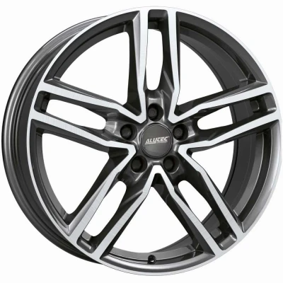 Abbildung von ALUTEC 4 loch 17Zoll 100mm Alufelge Ikenu hyper silber schwarz Horn poliert IKE65749L62 6 Felge
