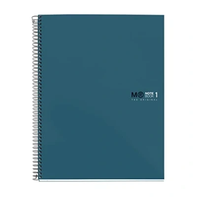 Abbildung von Miquelrius Notizbuch A5 (148 x 210 mm), Notebook The Original Colours, 80 Blatt 90 g/m² und 1 Farbstreifen, Raster 5 mm, 2 Loch Stanzung, Hardcover, Farbe Ozean