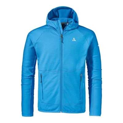 Abbildung von Schöffel Herren Fleece Hoody Style Cascata MNS, Fleecejacke mit Kapuze aus 2 Wege Stretch, wärmende Outdoorjacke Außentaschen, shift blue, 52
