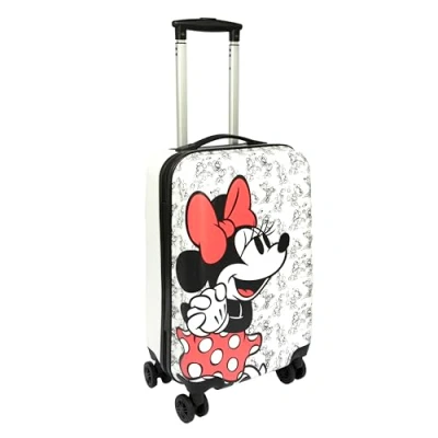 Abbildung von Undercover Minnie Mouse Reisekoffer Rollkoffer mit 4 Doppelrädern TSA Schloss 1 Fach Spanngurten Reißverschluss