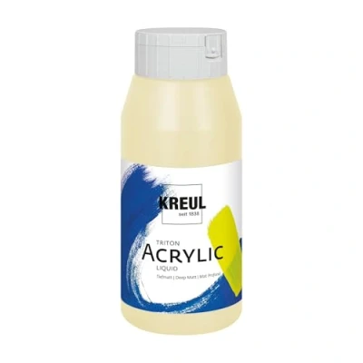 Abbildung von KREUL 17031 Solo Goya Triton Acrylfarbe beige, 750 ml Flasche, schnell und matt trocknend, Farbe auf Wasserbasis, in Studioqualität, vielseitig einsetzbar, gut deckend ergiebig