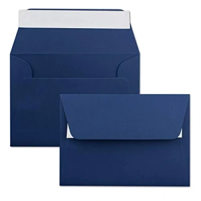 Abbildung von 100x Briefumschläge Nachtblau/Dunkel blau DIN C6 Format 11,4 x 16,2 cm Haftklebung Kuverts ohne Fenster Weihnachten, Grußkarten &amp; Einladungen Für A6 A4 Papier