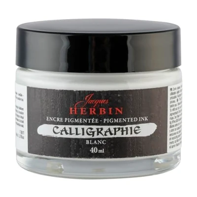 Abbildung von Jacques Herbin 11301T Pigmentierte Tinte, ideal für Kalligraphie und Kunstprojekte, Flakon 40ml, Weiß, 1 Stück
