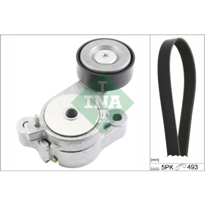 Abbildung von INA 529 0340 10 Keilrippenriemensatz Generatorfreilauf prüfen und ggf. erneuern VOLKSWAGEN: GOLF 5, Passat B6 Variant, 6, SEAT: Ibiza 4