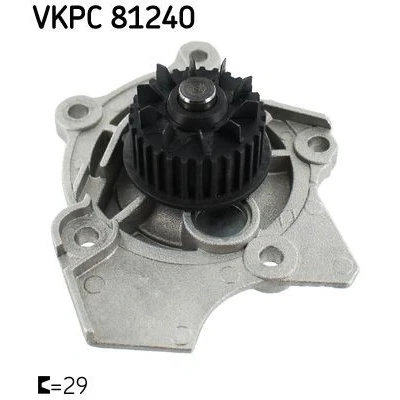 Abbildung von SKF VKPC 81240 Wasserpumpe 27 mit Dichtungen für Keilrippenriementrieb AUDI: A4 B8 Avant, Saloon, A3 Sportback, VOLKSWAGEN: GOLF 6