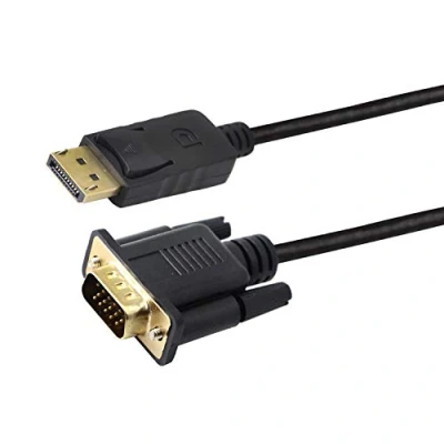 Abbildung von DisplayPort auf VGA Kabel 1080p DP zu Stecker an Kabelanschluss für Monitor, Desktop, Laptop, PC, HDTV und mehr
