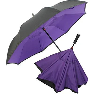 Abbildung von iX brella Reverse Regenschirm umgekehrt umgedreht zu öffnen schwarz Berry