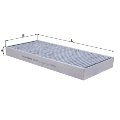 Abbildung von MAHLE ORIGINAL LAK 1894 Innenraumfilter Aktivkohlefilter 356mm 161mm 34mm