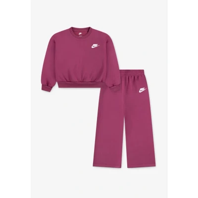Abbildung von Nike Sportswear CREW WIDE LEG PANT SET Trainingsanzug für Kinder, Größe: 110/116, Sweet beet