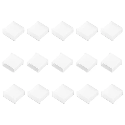 Abbildung von sourcing map 15 Stücke Plastik USB 2.0 Typ A Stecker Port Staubschutz Dustproof Abdeckung Kappe Schutzhülle Weiß
