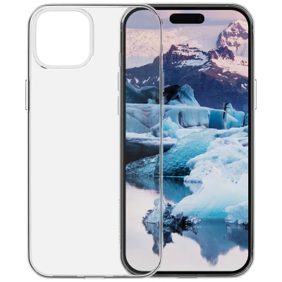 Abbildung von Apple iPhone 15 Hülle Recyceltem Silikon dbramante1928 Soft Case/Backcover Handyhülle Transparent