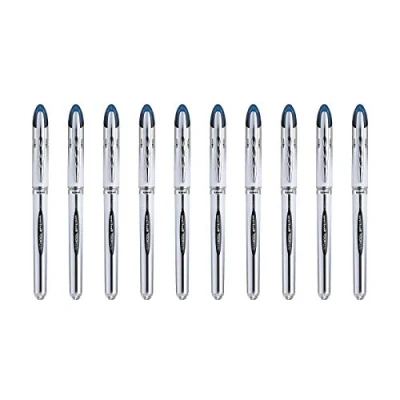 Abbildung von Uni ball Mitsubishi Pencil 10 Kugelschreiber Vision Elite UB200 Airplane Safe Tintenroller mit flüssiger Tinte Spitze 0,8 mm mittlere Schreibfarbe blaue Stifte