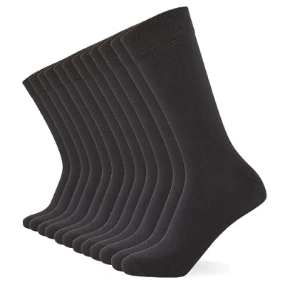 Abbildung von FM London Herren (10er pack) Einfarbige Herrensocken Socks, Holzkohle, 39 46 EU