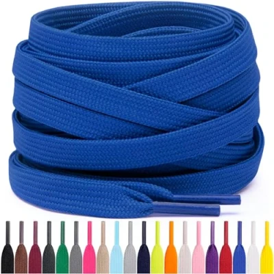 Abbildung von Miscly Flache Schnürsenkel, in verschiedenen Längen und Farben erhältlich (137 cm, Königsblau)