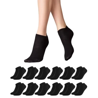 Abbildung von Libella 12 Paar Socken Damen 39 42 Baumwolle Sneaker Herren Kurze Sportsocken Sneakersocken Unisex Füßlinge in Schwarz Socks Women
