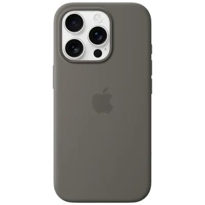 Abbildung von Apple iPhone 16 Pro Max Hülle MagSafe Silikon Original Soft Case/Backcover Handyhülle Grau