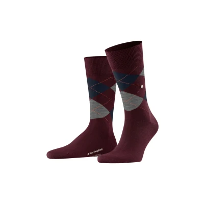 Abbildung von Burlington Herren Socken Edinburgh M So Wolle gemustert 1 Paar, Rot Claret 8435, 40 46