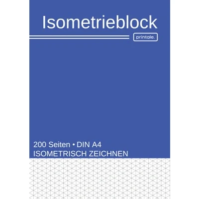 Abbildung von Isometrisch Zeichnen: Isometrieblock mit 100 Blatt (200 Seiten) DIN A4 Isometriepapier