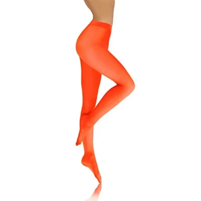 Abbildung von sesto senso Damen Strumpfhose orange neon Bunte 40 DEN Blickdicht Microfaser 2 XS S leuchtend