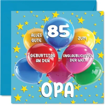 Abbildung von Stuff4 85. Geburtstagskarte Opa Unglaublichsten der Welt Geburtstagskarten für 85 Jahre von Enkel Enkelin, 145mm Geburtstag Glückwunschkarten