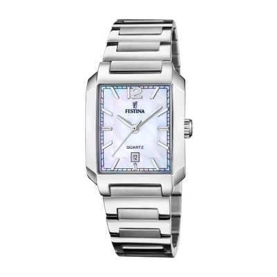 Abbildung von Festina Quarzuhr »On The Square«, Armbanduhr, Damenuhr, Edelstahlarmband, Datum